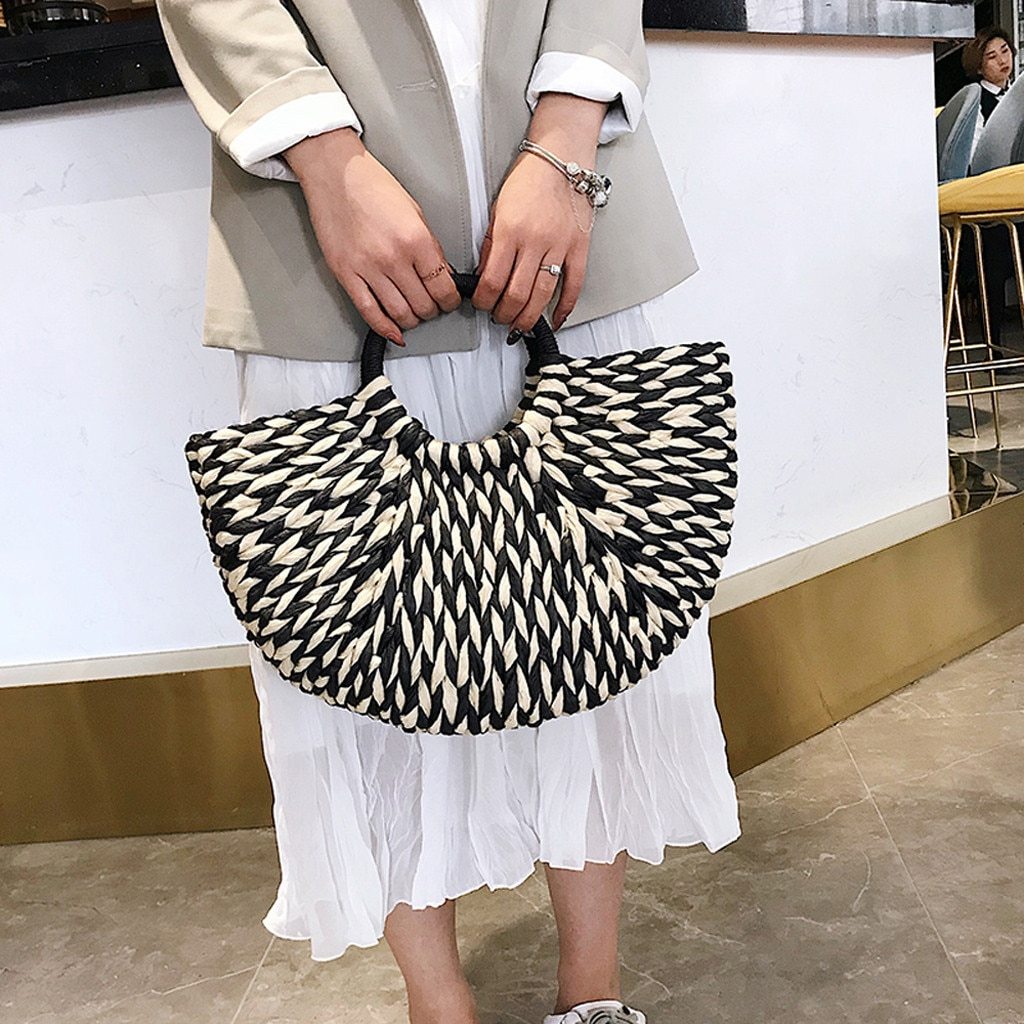 Rattan Straw Tote Bag