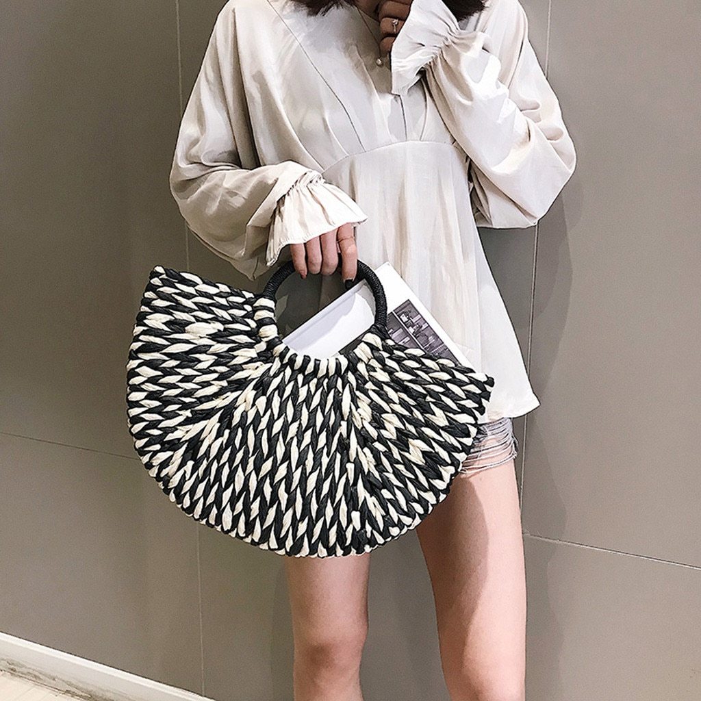 Rattan Straw Tote Bag