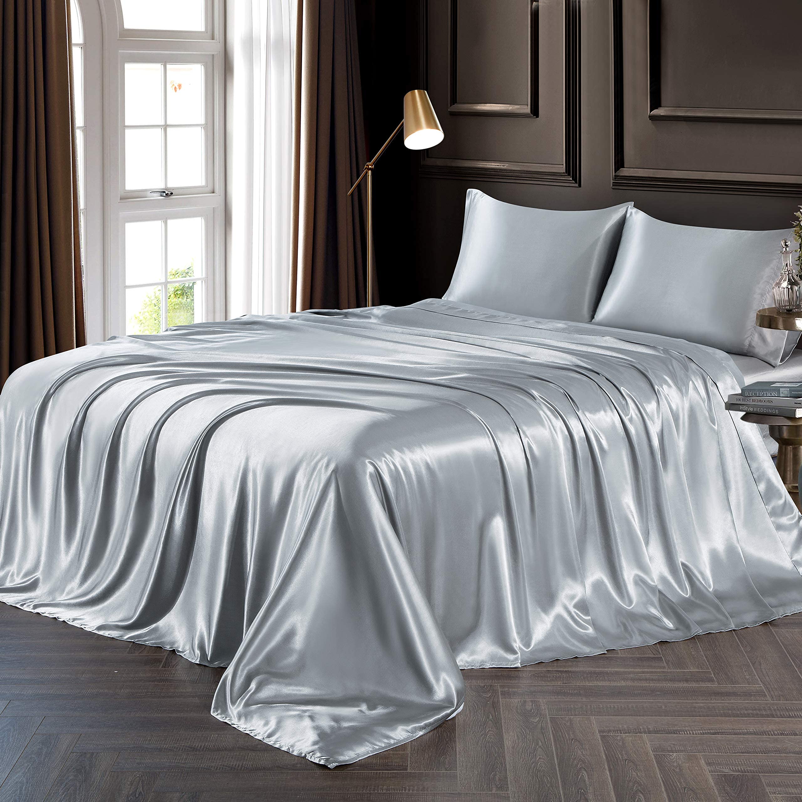 Silky Satin Bed Sheet Set — Queen