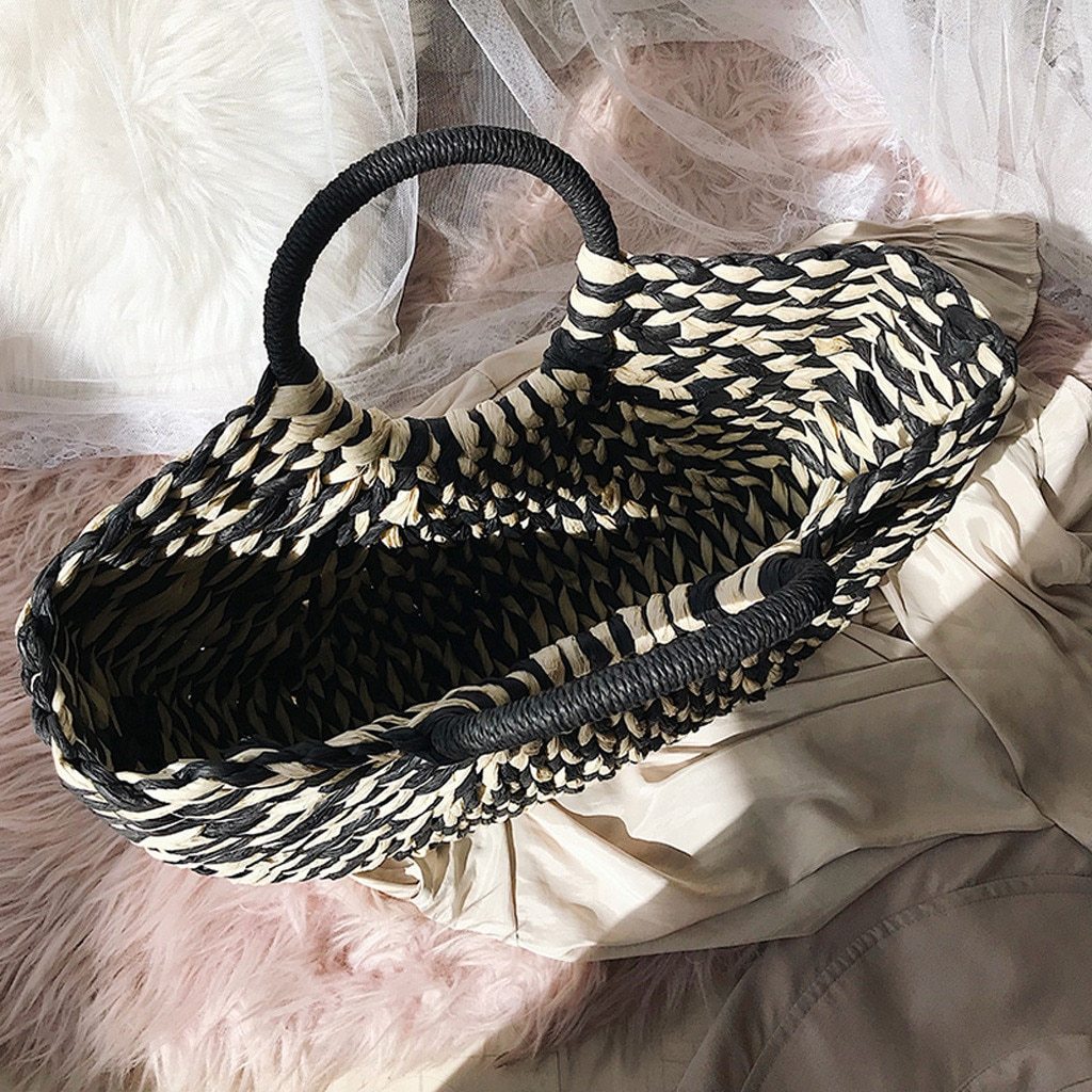 Rattan Straw Tote Bag