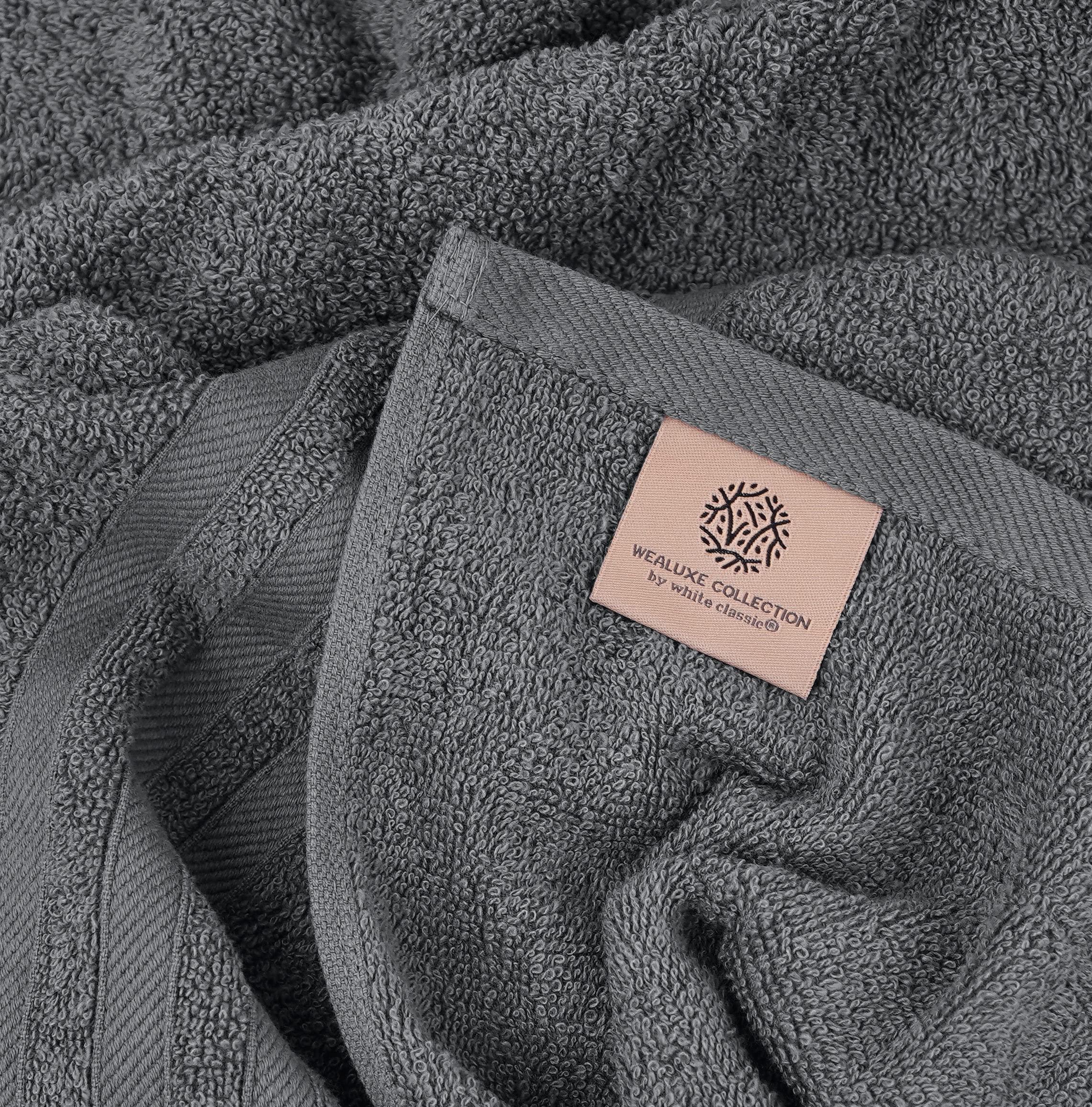 Grey Cotton Bath Towels — Set of 4