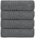 Grey Cotton Bath Towels — Set of 4